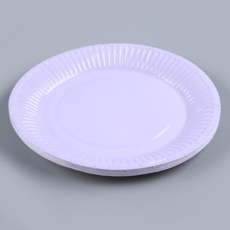 Disposable dishes: paper lavender plate, plain, 18 cm-3
