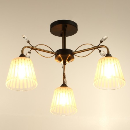 Chandelier "Charlene" 3he27 40w Black-Latun 49x49x29 cm Bayerlux-1
