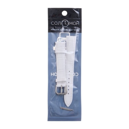 Solomon watch strap 16 mm, genuine leather, l = 20 cm, white-3