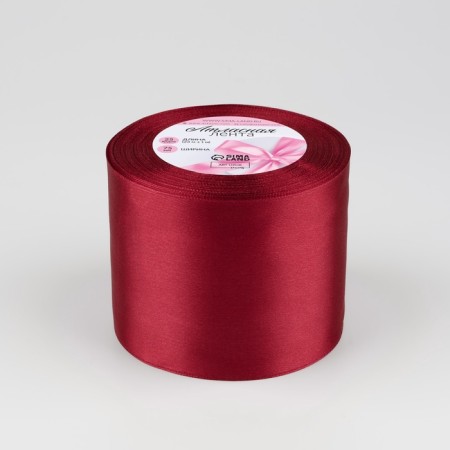 Satin tape, 75 mm × 23 ± 1 m, cherry color No. 37-1