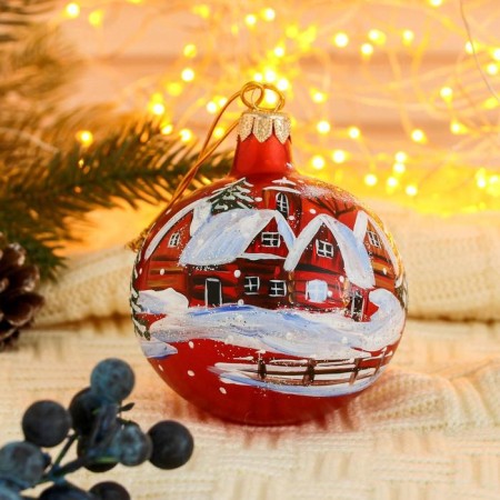 Christmas ball d-8 cm "Winter" manual painting-2