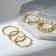 Ring set 5 pieces "perfect fingers" geometry, white color in gold