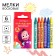 Wax pencils, set of 6 colors, height 8 cm, diameter 0.8 cm, Masha and bear