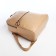 Women's backpack made of artificial leather with lightning, 1 pocket, beige color