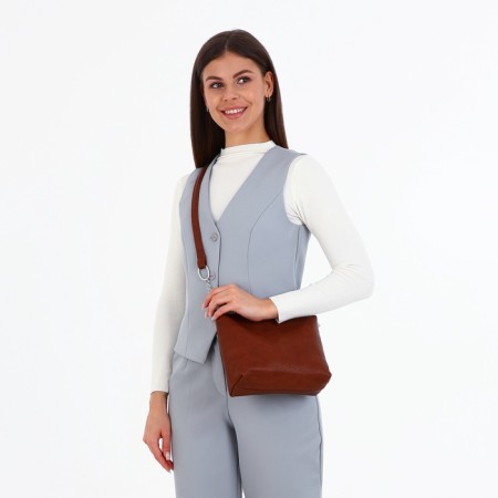 Cross-Bodi Bag on a zipper, brown color-1