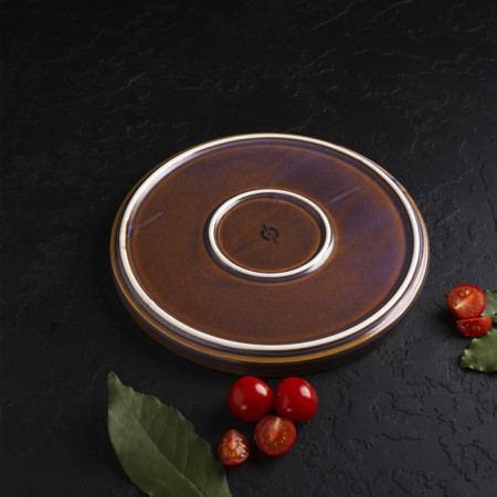 Porcelain dining plate Magistro Garland, D = 22.5 cm, blue color-4