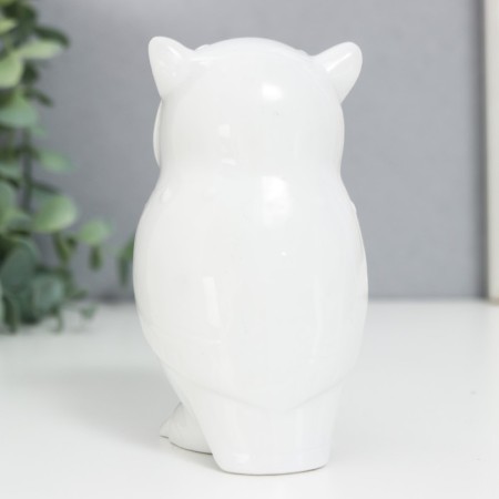 Souvenir Ceramics "Sunny Owl" White with rhinestones 9.3x5x5.4 cm-3