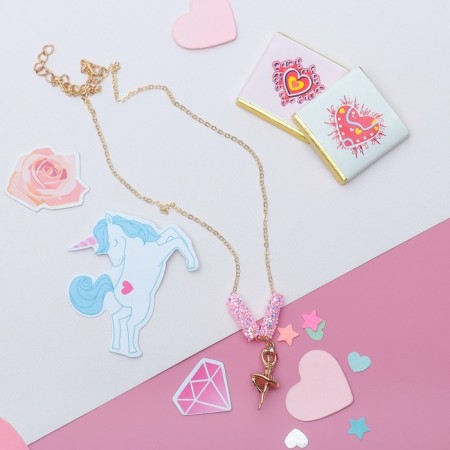Children's pendant "chosen" sequins, ballerina, colored in gold-1