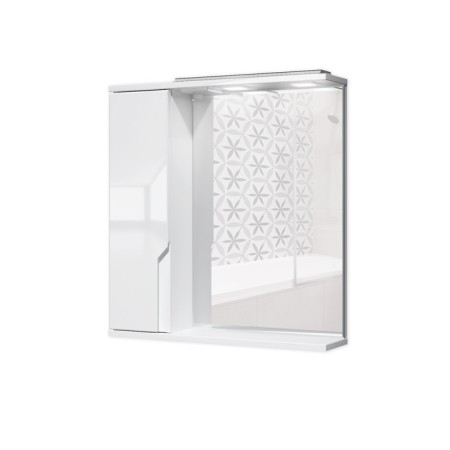 Mirror cabinet for bathroom dominoes Optima 65, with backlight, left glossy-1