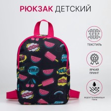 Baby backpack on lightning, black/pink color