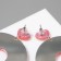 Acryl Earrings "Yummy" Donuts with hearts, pink color in silver