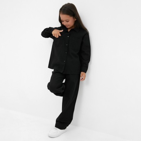Костюм (рубашка и брюки) детский KAFTAN "Лен", р.30 (98-104 см) черный-5