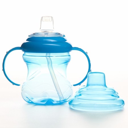 Drunker - children's impotance with a soft nose, 240 ml., With handles, blue color-4