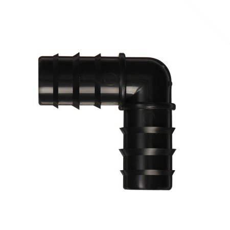 Corner connector, L-shaped, for a hose 1 "(25 mm), plastic