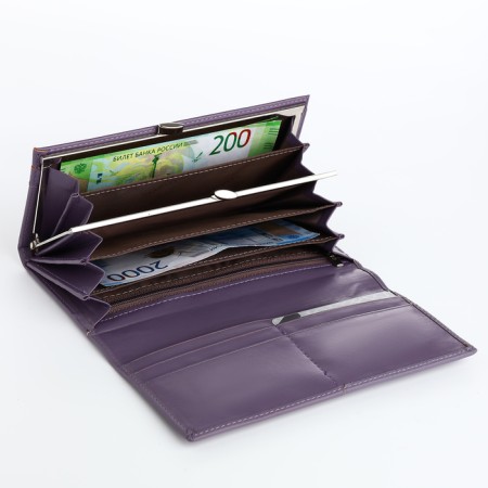 Women's wallet on magnets, lilac color-3