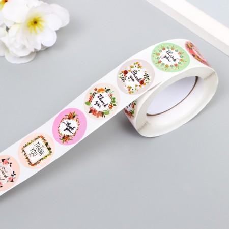 Stick Paper "Thank you in colors" d = 2.5 cm 500 pcs in a roll 3x6.5x6.5 cm-4