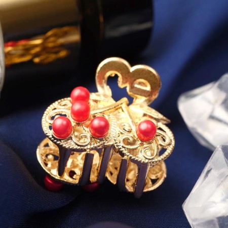 Hair crab "Liora" cherries, 2.2 cm, gold-1