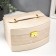 Casket to the leatherette for jewelry "Cream. Gloss and python" 13x21.5x15 cm
