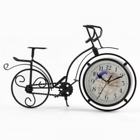 Table Figure Clock "Retro Bicycle", smooth move, dial d-11 cm, 23 x 33 cm, aa-4