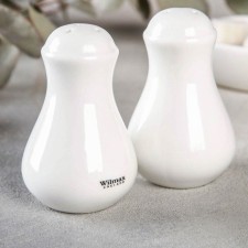 Porcelain set for Wilmax spices, 2 items: Solonka 65 ml, list of 65 ml, white color