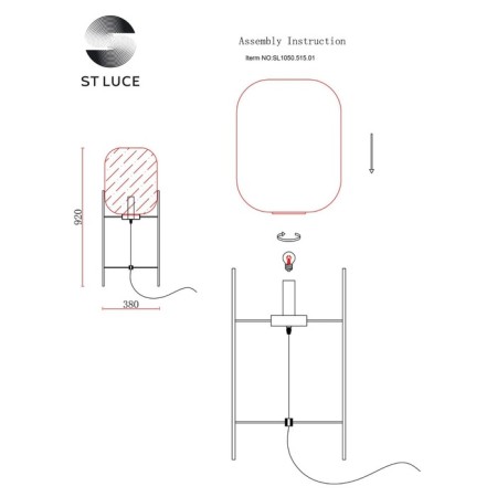 The floor lamp ST LUCE. SL1050.515.01. Burasca. 1x40 W, E27, 38x38x92 cm, black color-9