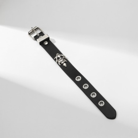 Bracelet Unisex "Hardcore" Sneaking strap, black color in silver-1