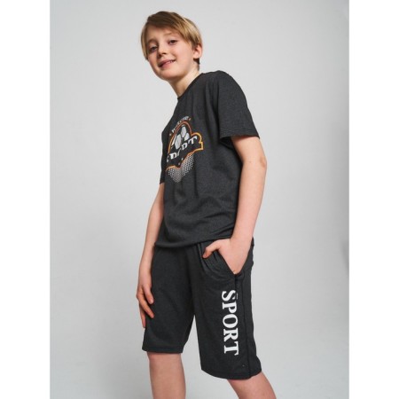 Sports suit for a boy, height 152 cm, dark gray color-6