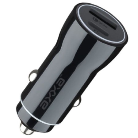 Axxa car charger (2235) USB A+USB-C, PD, QC 3.0, 20W, black
