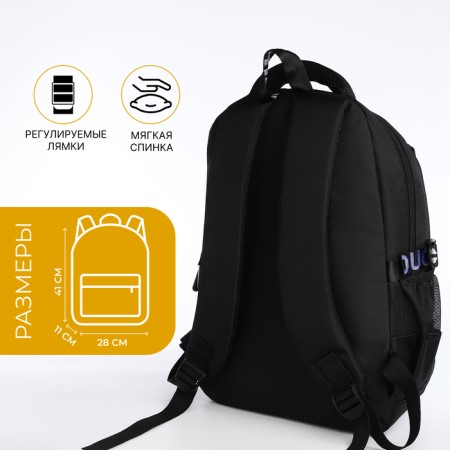 School backpack on lightning, 5 pockets, black color-1