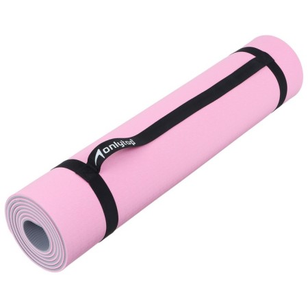 Fitness and yoga mat, 183x61x0.6 cm, gray/pink color-17