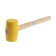 Kiyanka scrap, wooden handle, yellow rubber, 50 mm, 300 g