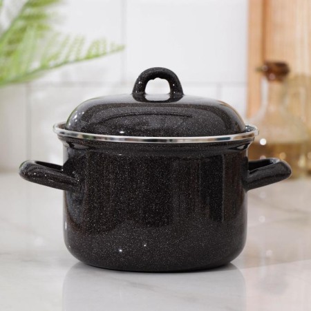 Pan, 1.5 l, enameled cover, induction, black color