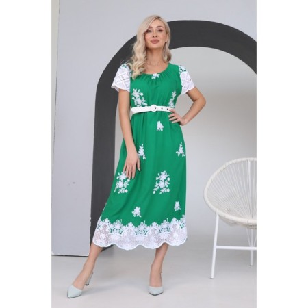 Women's dress, size 46, green color-2
