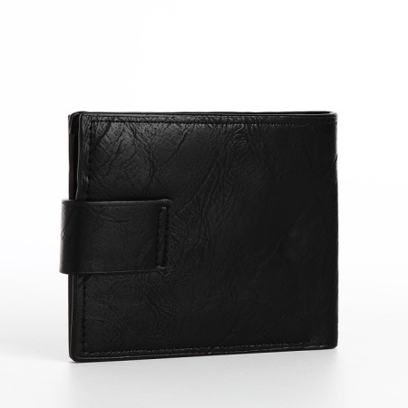 Male purse for magnet, department for bills, for maps, for coins, black color-2