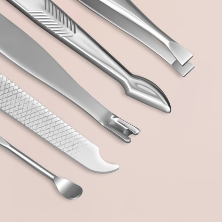 The manicure set of "reptile", 8 objects, in a case, brown color-6
