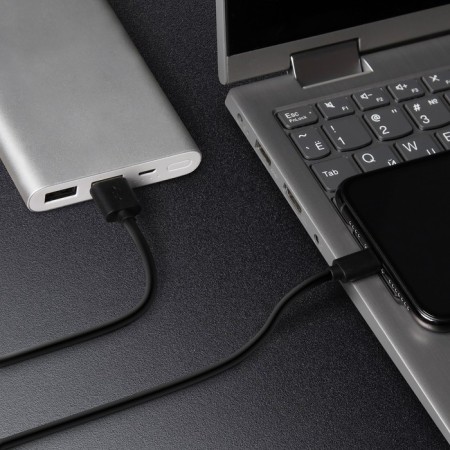 Windigo, Type -C - USB, 2 A, charging + data transfer, TPE braid, 1 m, black-1