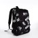 School backpack from textiles on a zipper, 3 pockets, black/gray color