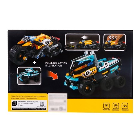 Designer with an inertial mechanism "Stuffing motorcycle", 140 parts-5