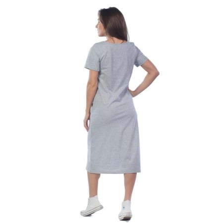 Female dress, size 54, gray-melange color-4
