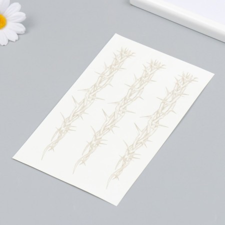 Tattoo on the body blue "Branches with spikes" 18x11 cm-2