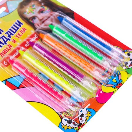 Facial and body make-ups, 6 neon colors-1