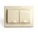 2-seater s/s outlet with a lid, Stekker series Erna, PST16-9015-02, ivory