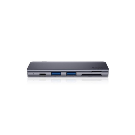 Adapter Lander (HUB) Baseus UCN3266, Type-C-2XUSB3.0 + HDMI + PD + TF/SD, Gray-10