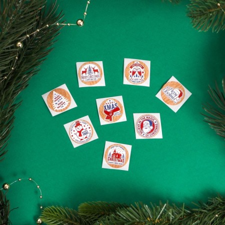 Stickers in the roll "Wooden Style", 500 pcs, 2.5 x 2.5 cm-3