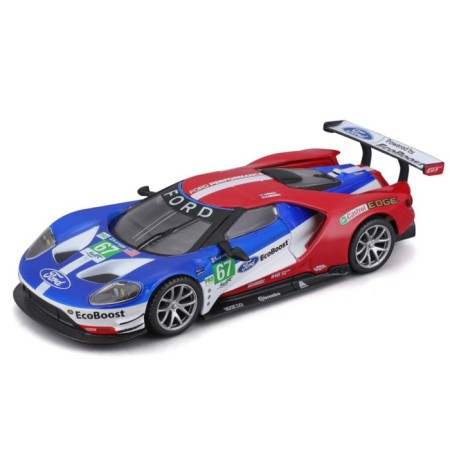 Racing machine BBURAGO 2017 Ford GT, DIE-CAST, 1:32, red-blue color