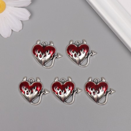 Decor for creativity Metal, enamel "The Heart of the Devil" 2.5x2.6 cm-2