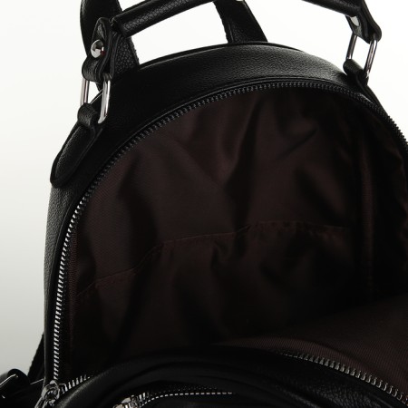 City backpack on a zipper, black color-4