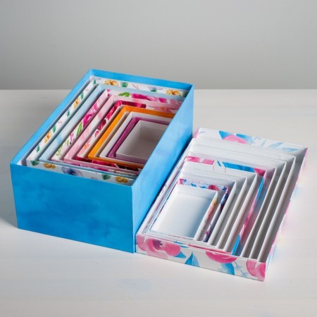 A set of boxes 10 in 1, gift packaging, “Flower extravaganza”, 12 x 7 x 4 - 32.5 x 20 x 12.5 cm-13