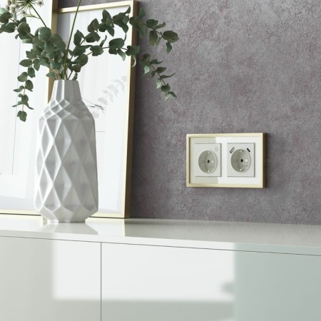 Frame W0022851, 2 Baguette sockets, ivory brass-2