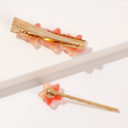 Hair hairpins "Princess" Orange stars, 8.5 x 11 cm-3